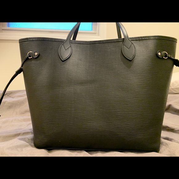 Louis Vuitton Neverfull MM Black Leather Tote - Picture 7 of 16